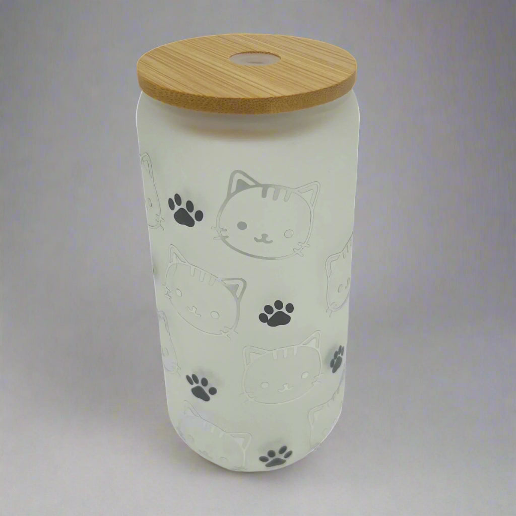 Silver Cat and Black Paws Design