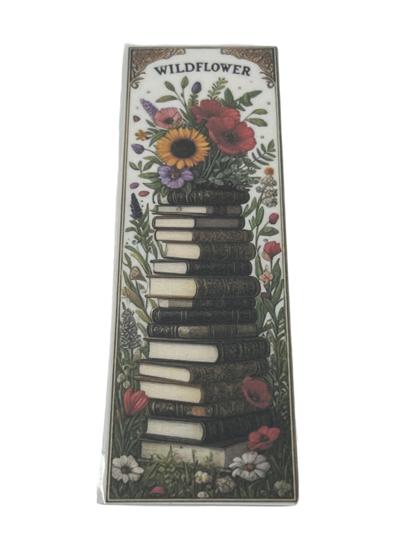 Wildflowers on Stack of Books - 2 Sided