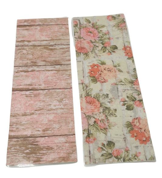 Pink Flowers/ Brick wall - 2 Sided